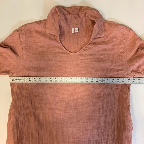 Nordstrom Women's Gauze Cotton Collared Half Sleeve Maxi Dress Size XL - Picture 7 of 13